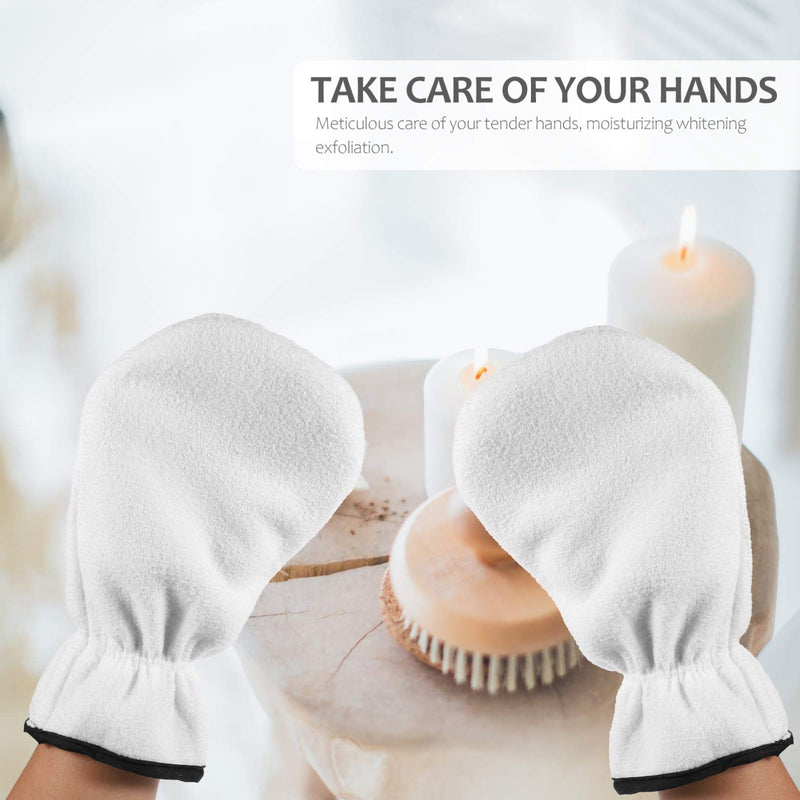 Lurrose 1 Pair Paraffin Wax Mittens Paraffin Heated Hand SPA Mittens Gloves Polyester Hot Wax Hand Therapy Mitts Elastic Opening Insulated Essential Oil Skin Care Gloves (White) - BeesActive Australia