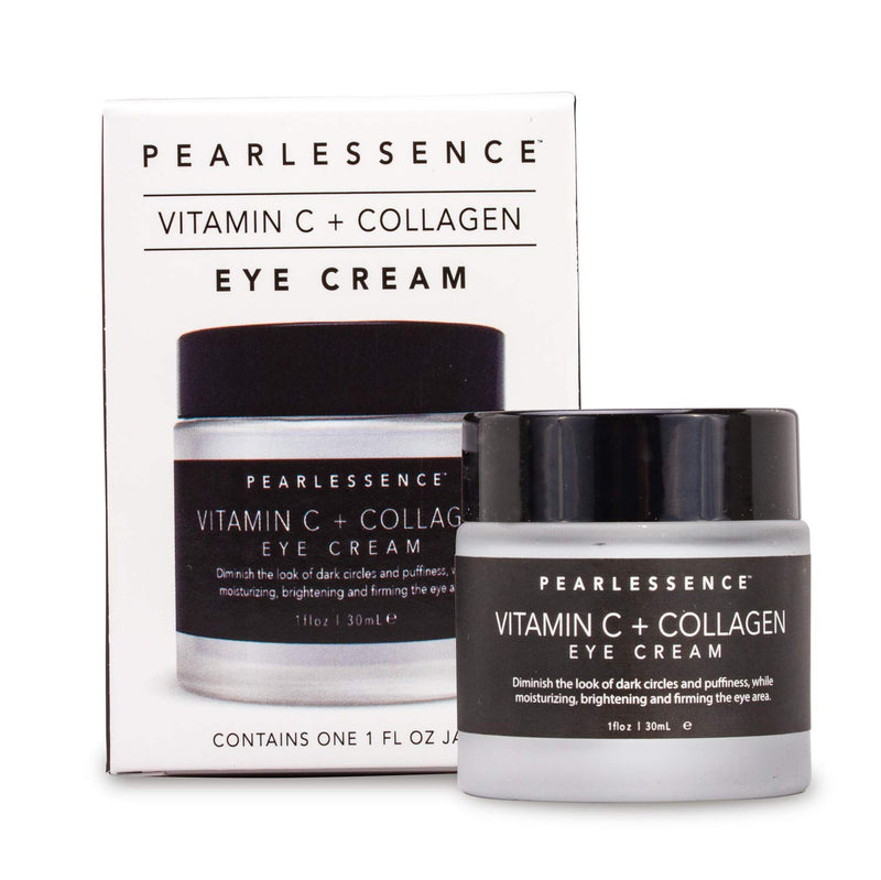Pearlessence Vitamin C + Collagen Eye Cream | Helps Reduce Puffiness & Diminish Look of Dark Circles | Moisturizing to Brighten & Firm Eyes | Made in USA & Cruelty Free (1oz) - BeesActive Australia