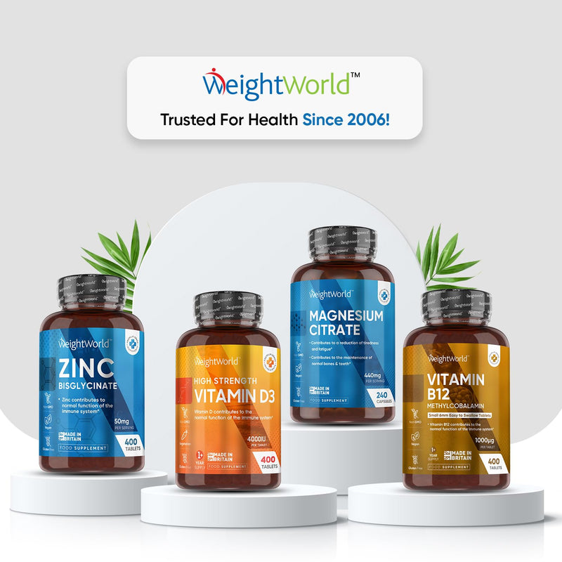 High Strength Magnesium Supplements - 240 Vegan Magnesium Citrate Capsules 1480mg - Providing 440mg High Absorption Elemental Magnesium - 4 Months Supply - Not Magnesium Tablets - Made in The UK - BeesActive Australia
