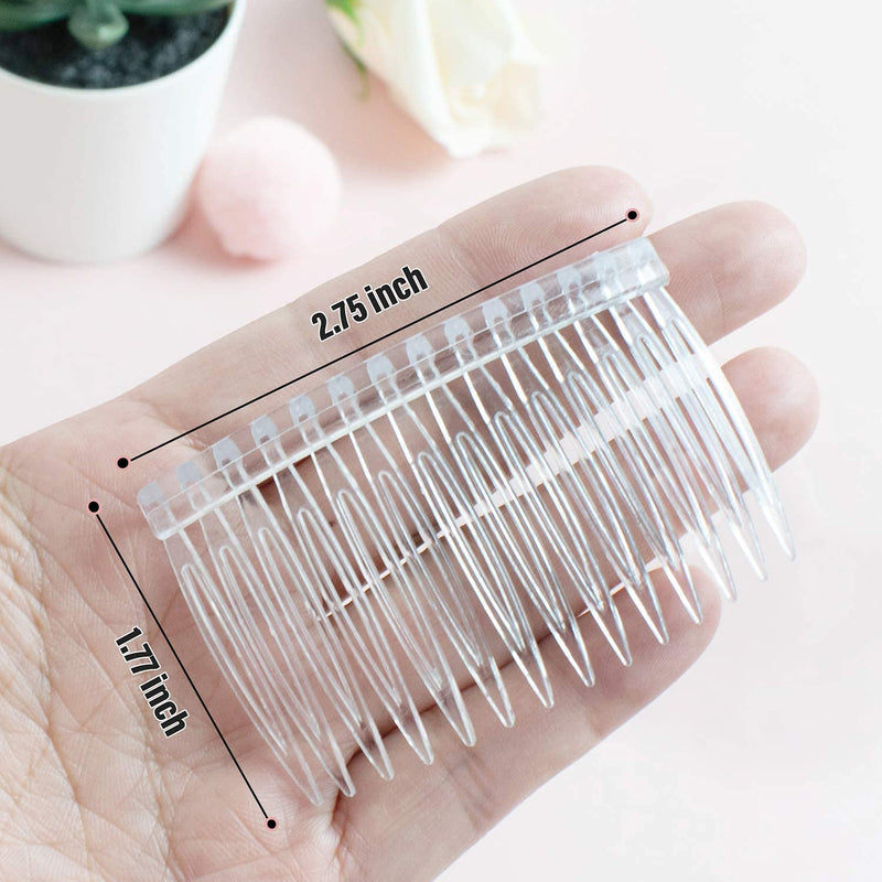 10 Pieces Hair Clip Combs,14 Teeth Hair Clip Combs Bridal Wedding Veil Comb for Women Girls Ladies,Clear - BeesActive Australia