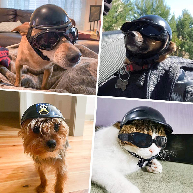 Enjoying Small Dog Goggles Bundle with Tiny Dog Helmet for Puppy - BeesActive Australia