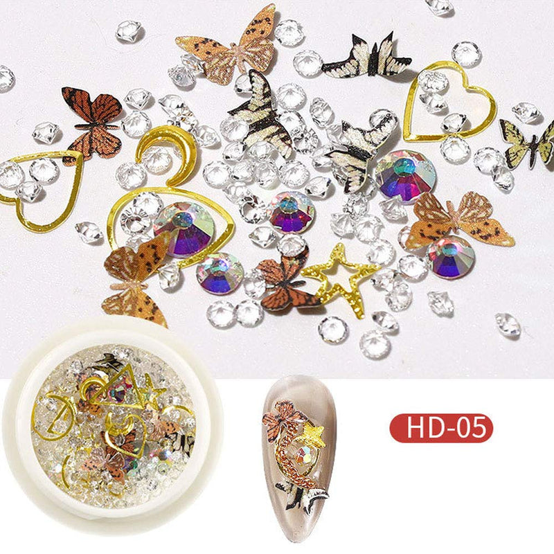 Teabelle 3D Butterfly Nail Art Decorations Diamonds Crystals Rhinestones Gems Resin Metal Butterfly Charms for DIY Nail Craft Jewelry Making - BeesActive Australia