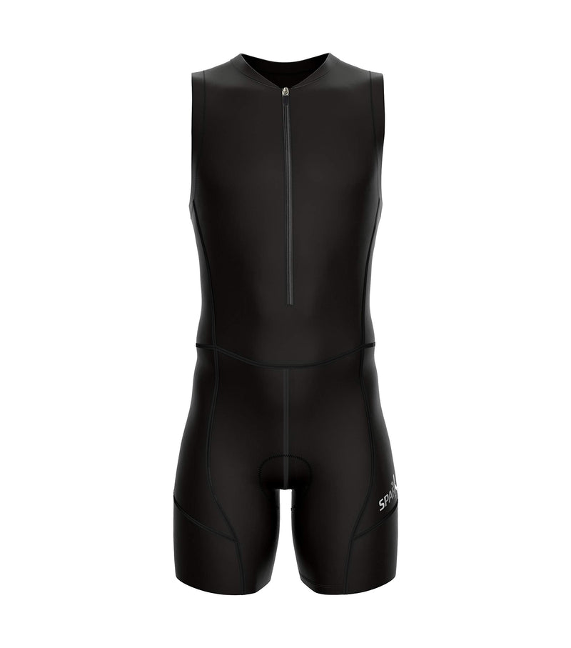 Sparx Men`s Triathlon Suit Trisuit Race Skinsuit Cycling Speed Suit Italian Fabric Swimskin Black Small - BeesActive Australia
