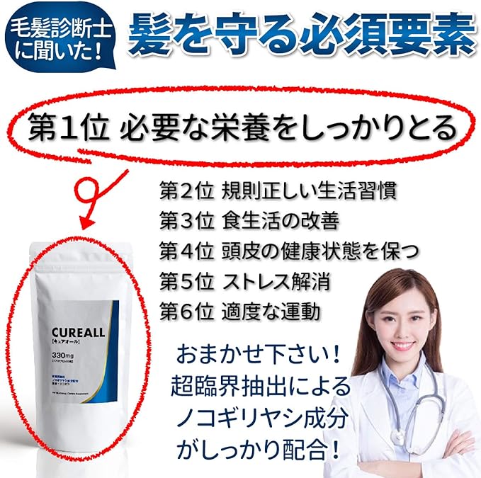 [Thorough combination] Saw palmetto, zinc, hair care supplement that will look different after one year [Cure All] 1 month supply, domestically manufactured product (6 0 tablets) - BeesActive Australia