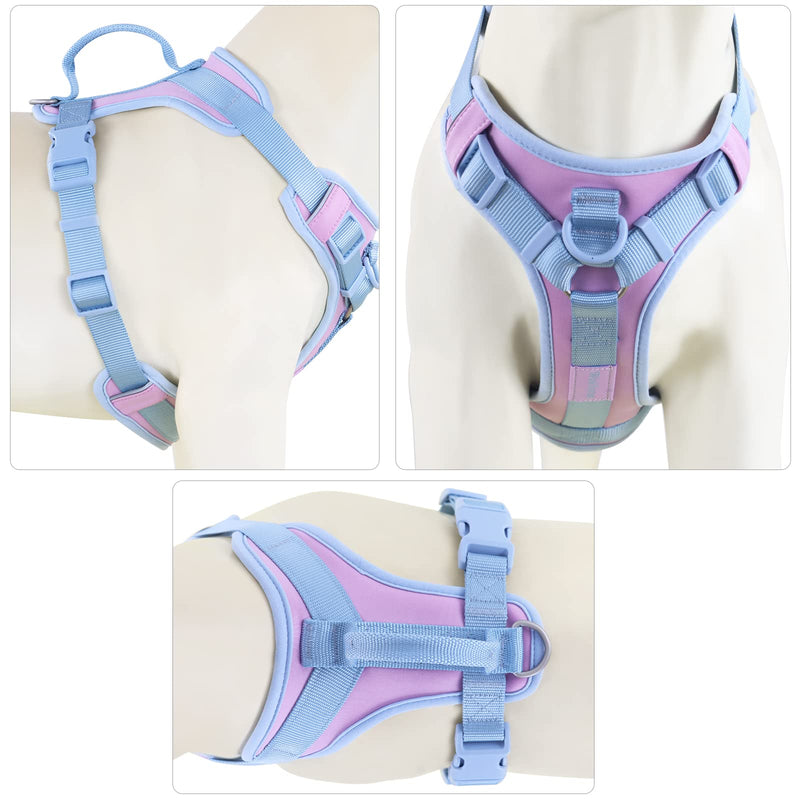 Wolfone No Pull Dog Harness for Large Medium Small Dogs Adjustable Breathable Padded Pet Vest with Control Handle Colorful Easy Walk Harness for Daily Activities {XL} Neck：22”-33”, Chest：28”-39” Sweet Lilac - BeesActive Australia