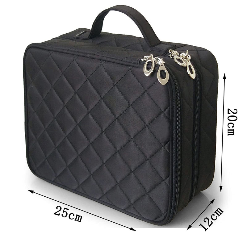 Travel Makeup Pouch ,Double Layer Cosmetic Bags ,Large Cosmetic Bag(25cm*20cm*12cm) , Wash Bag for Women(Black) Black - BeesActive Australia