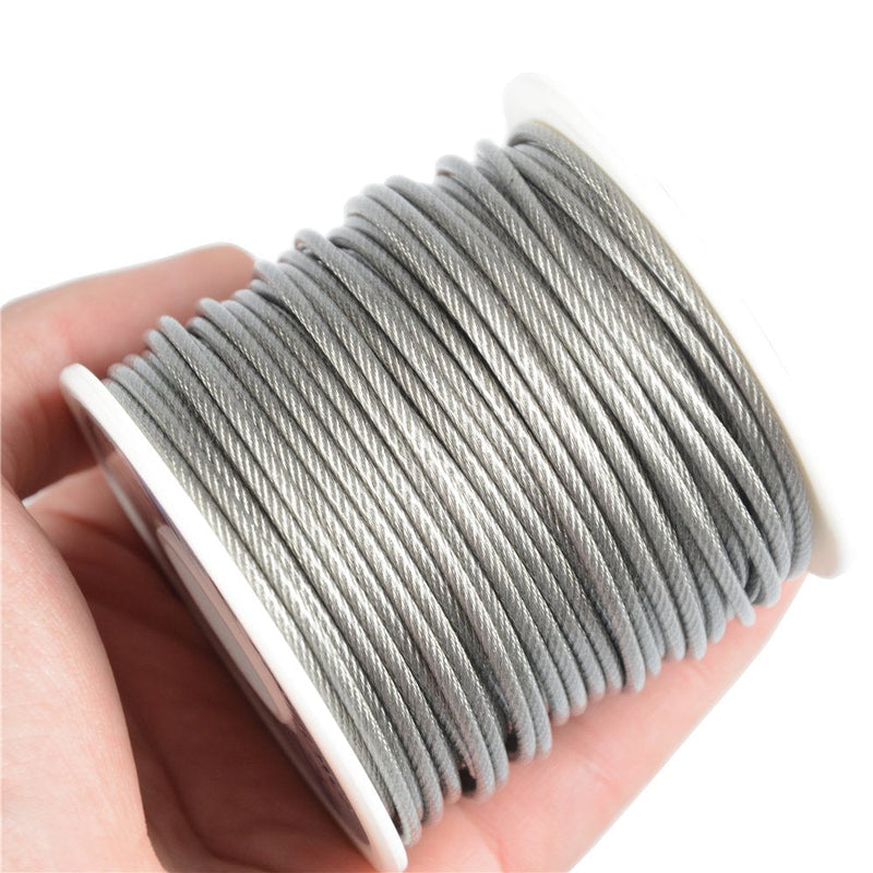 368LB fishing steel wire line 7x7 strands 2.0mm Trace Coating Wire Leader Coating Jigging Wire Lead Fish Jigging Line Fishing Wire Stainless Steel Leader Wire (30 Meters 2.0mm 368 pound Test) - BeesActive Australia