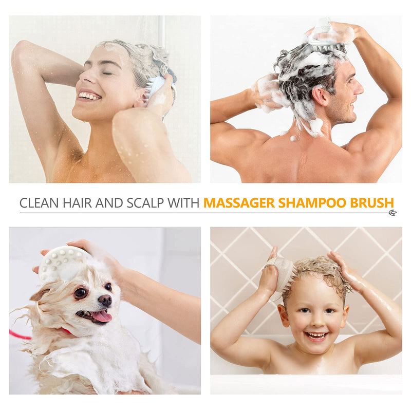 Sndyi Scalp Massager Shampoo Brush, Scalp Scrubber with Soft Silicone Bristles, Scalp Exfoliator for Dandruff Removal, Scalp Massager for Hair Growth, Wet Dry Hair Brush for Scalp Care Beige - BeesActive Australia