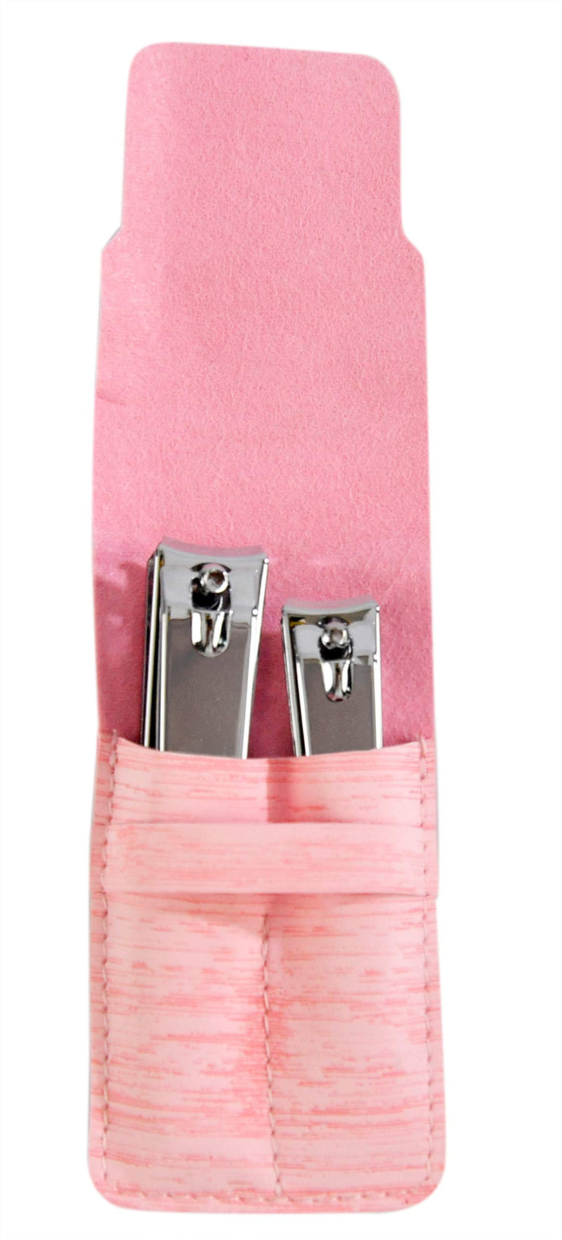 HOME-X 2-Piece Nail Clipper Set with Pink Carrying Pouch, Carbon-Steel Fingernail Clippers for Women, Manicure Accessories 3.5” L - BeesActive Australia