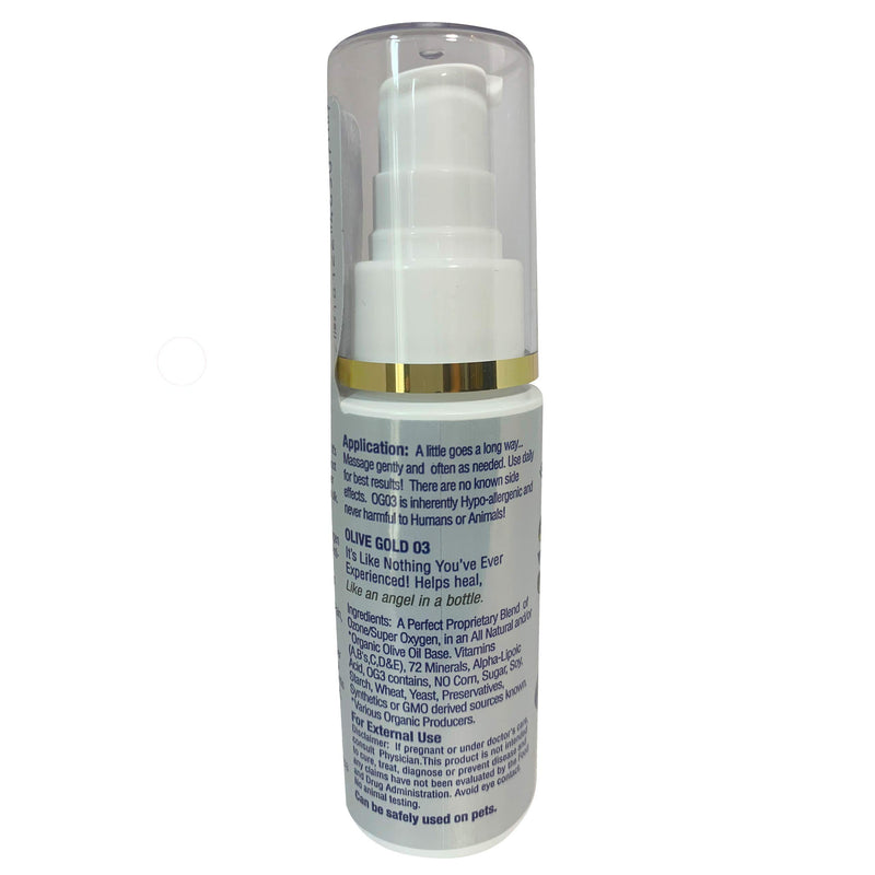 Olive Gold O3 Skin Care Lotion - Ozonated Olive Oil Super Oxygen (2oz) - An all natural, organic based oxygen lotion, with vitamins A, Bs, C, D & E & 72 minerals - BeesActive Australia