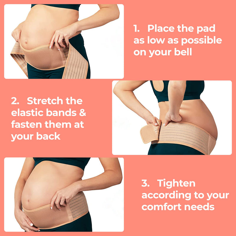 Maternity Belly Bands for Pregnant Women - Pregnancy Support Belt for Tummy, Abdomen, Pelvic & Back Pain Relief - Abdominal Brace Binder for Postpartum Recovery & Post Partum Waist Wrap - BeesActive Australia