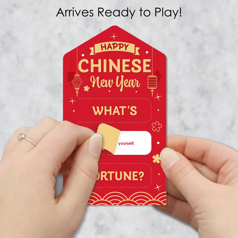 Big Dot of Happiness Chinese Lanterns - Lunar New Year Game Pickle Cards - Fortune Pull Tabs - Set of 12 - BeesActive Australia