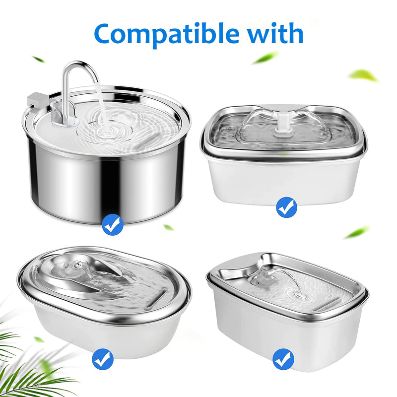 Cat Water Fountain Filters, Cat Fountain Filter Replacement for 67oz/2L Pet Water Fountain Stainless Steel, Dog Water Fountain 8 Replacement Filter&8 Sponge Filter - BeesActive Australia