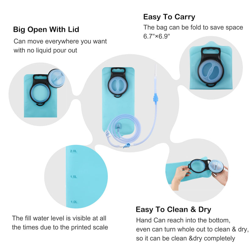 TopQuaFocus Travel Portable Enema Bag kit Anel Douche Enema Bag for Men Women Colon Cleansing 2L TPU - BeesActive Australia
