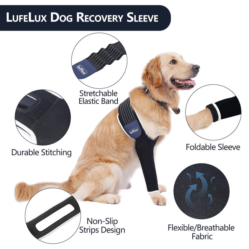 LufeLux Dog Rcovery Sleeve, Medical Dog Cone Alternative, Shoulder Protective Sleeve for Dogs with Strechy Adjustable Elastic Band, for Hot Spots, Wounds, Bandages, and Other Skin Conditions Large - BeesActive Australia