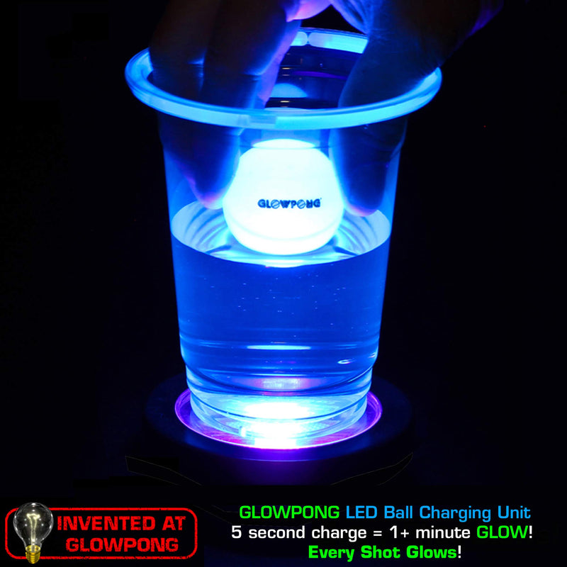 GLOWPONG Party Pack - 1 LED Color-Changing Drink Pitcher + 1 LED Ball Charging Unit + 12 Glowing Game Balls for Indoor Outdoor Nighttime Glow-in-The-Dark Beer Pong Drinking Game Fun and Competition - BeesActive Australia