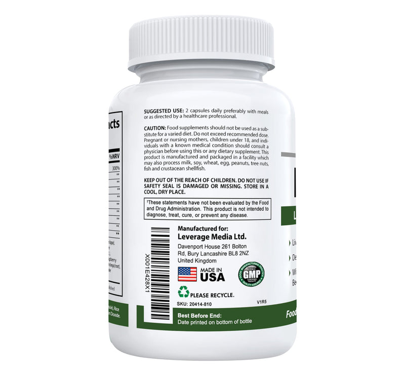 LiverLift #1 Liver Cleanse & Detox Supplement | Turmeric, Beetroot, Dandelion, Chicory, Burdock, Artichoke and More | Money Back Guarantee | 60 Vege Capsules - BeesActive Australia