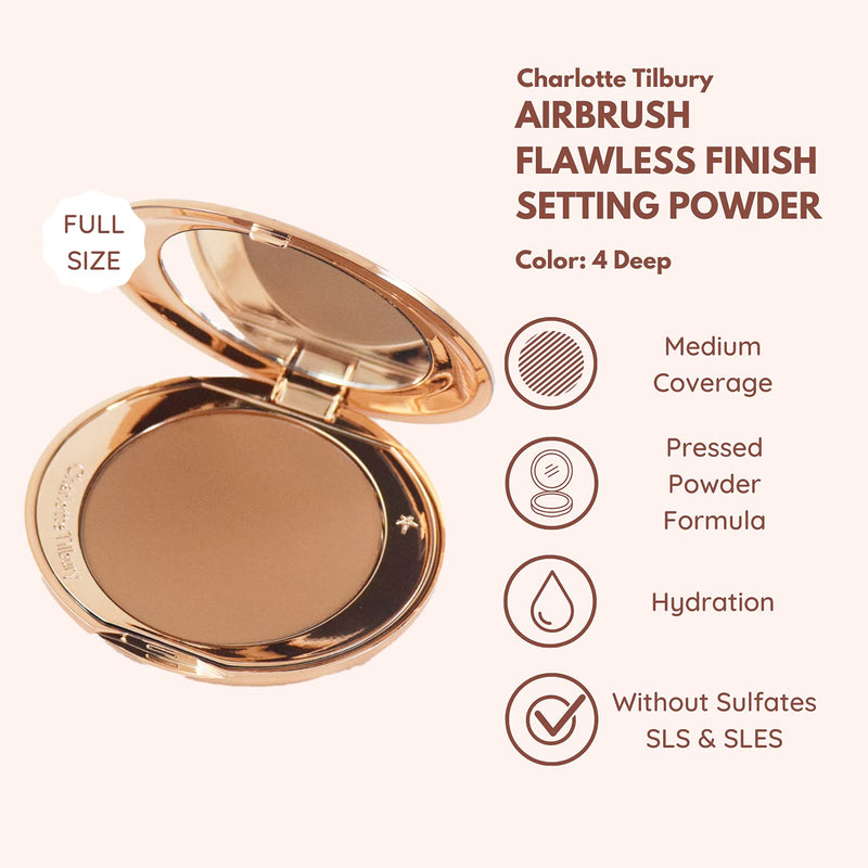 Charlotte Tilbury Airbrush Flawless Finish Micro Finishing Setting Powder 4 Deep Full Size - BeesActive Australia