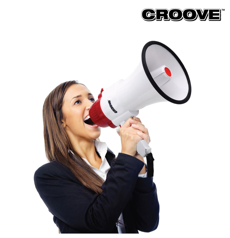 Croove Megaphone Bullhorn | Bull Horn Loud Speaker with Siren for Kids and Adults | 30 Watt Lightweight Mega Phone | 800 Yard Range Megaphone with Siren & Cheering - BeesActive Australia