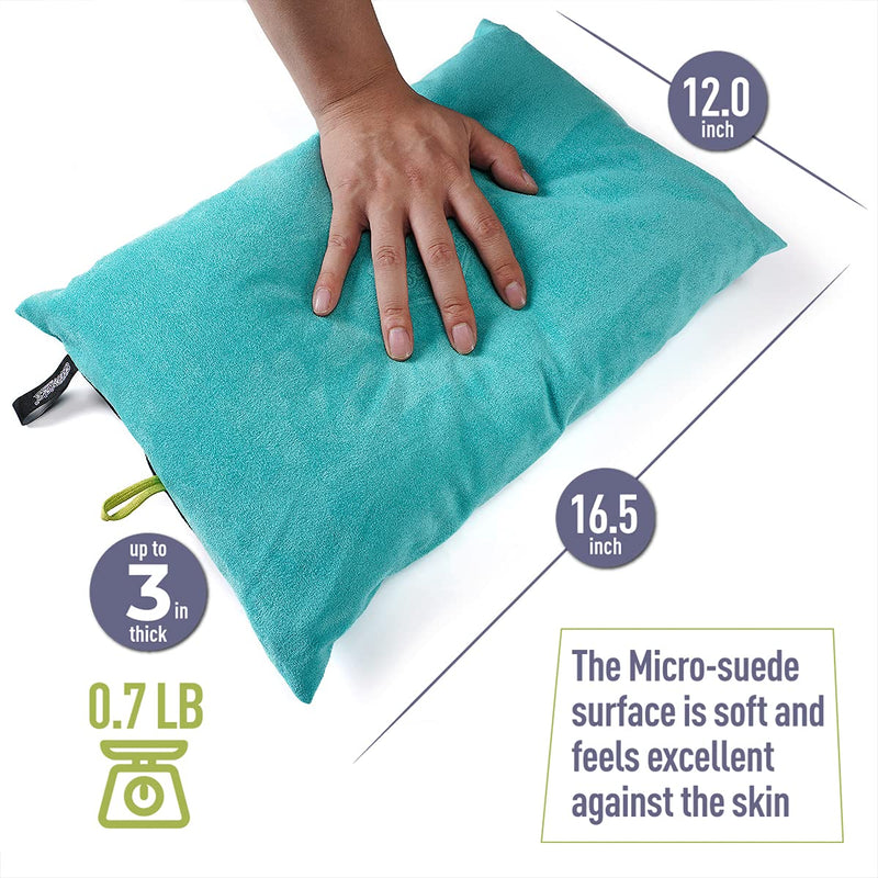 ZOOOBELIVES Down Filled Pillows for Camping/Travel, Washable Soft Cover, Camp Pillow for Neck & Lumbar Support On-The-Go, Ultralight & Compressible for Hiking Backpacking - AlpliveS2046 Blue Radiance - BeesActive Australia