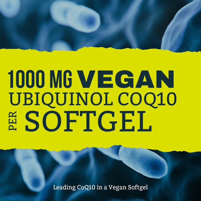 Solavica Liposomal Ubiquinol Vegan CoQ10 1000 mg, High Bioavailability (The Active m of CoQ10), Powerful Antioxidant Heart Health, Beneficial to Statin Users, Non-GMO, 60 Softgels (1PACK) 1PACK - BeesActive Australia