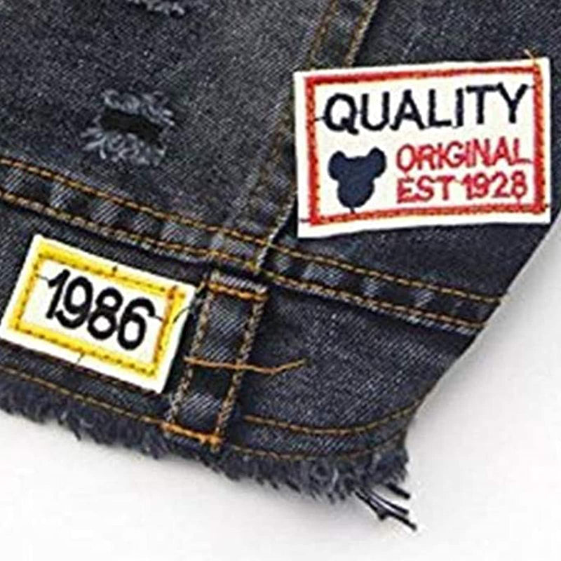DOGGYZSTYLE Pet Vests Dog Denim Jacket Hoodies Puppy Jacket for Small Medium Dogs XX-Large (Pack of 1) Black print - BeesActive Australia