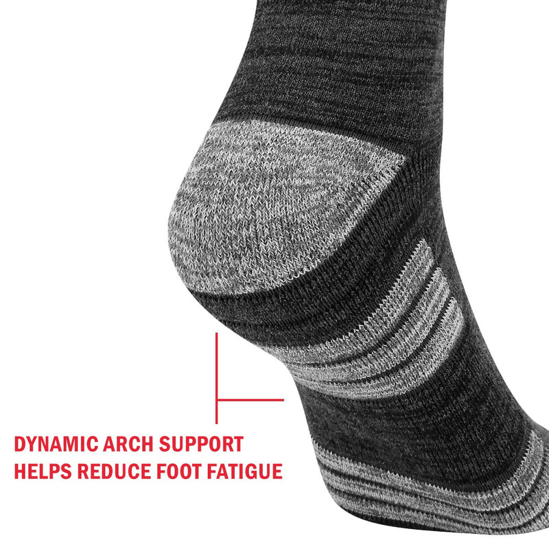 YUEDGE Men's Performance Workout Training Athletic Socks Moisture Wicking Work Boot Cushioned Crew Socks For Size 6-13 1807*dark Grey 11-13 - BeesActive Australia