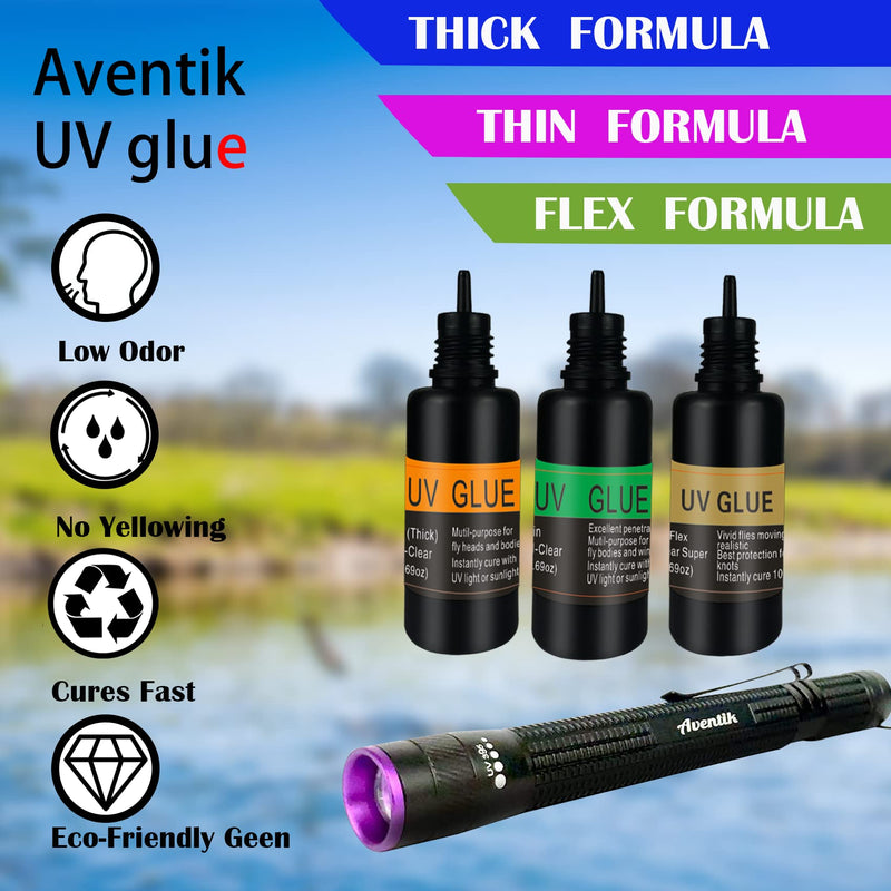Riverruns UV Clear Glue Thick Thin Flew+UV Power 395nm Zoomable Pen Light for UV Glue Curing,Heads Bodies and Wings, Medical, Doctor Nurse Diagnostic, Small Mini Stylus, IPX5 Water-Resistant Combo A:UV glue combo - BeesActive Australia