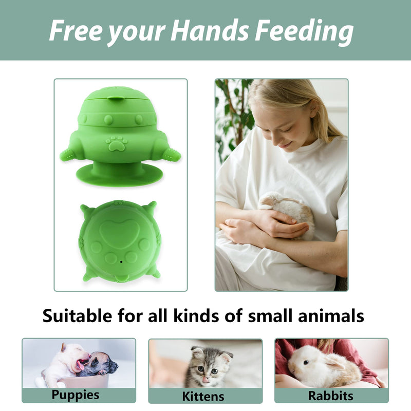Puppy bottles for nursing,Puppy milk feeders for multiple puppies nipple,Puppy Feeder Milk Bowl,4 Nipples Silicone Puppy Nursing Station,Feeder Bowl for Kittens, Puppies,Capacity 240ml（Green） - BeesActive Australia