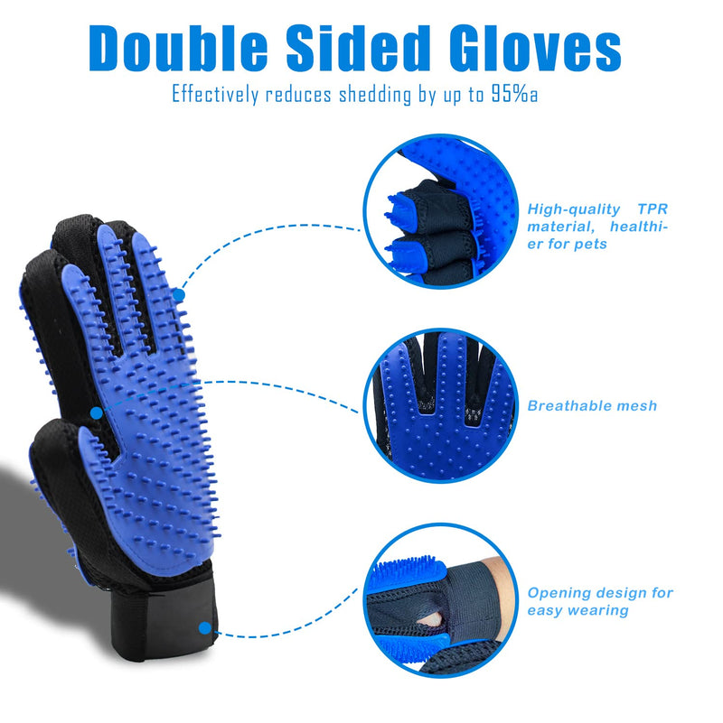 Crafterlife Pet Grooming Tools Set Kit with Self Cleaning Slicker Brush Pet Hair Remover Massage Mitt Deshedding Glove Shedding Dematting Comb Stainless Steel Comb for Long & Short Haired Cats Dogs - BeesActive Australia