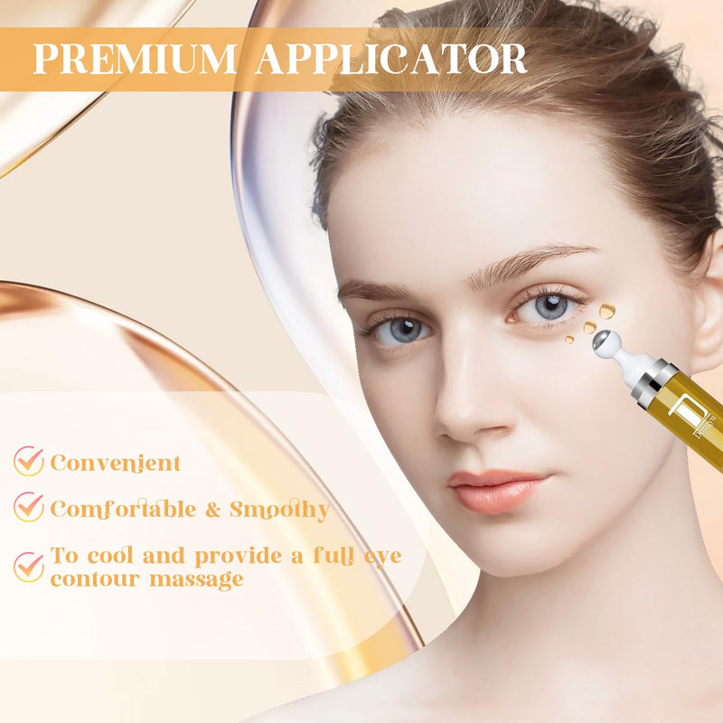 Retinol Eye Serum 360° Roller: Retinol Eye Cream with Massage Ball - Caffeine and Yeast Under Eye Roller Serum - Anti Aging Eye Cream for Dark Circles Puffiness Bags- Reduce Wrinkles Fine Lines - BeesActive Australia