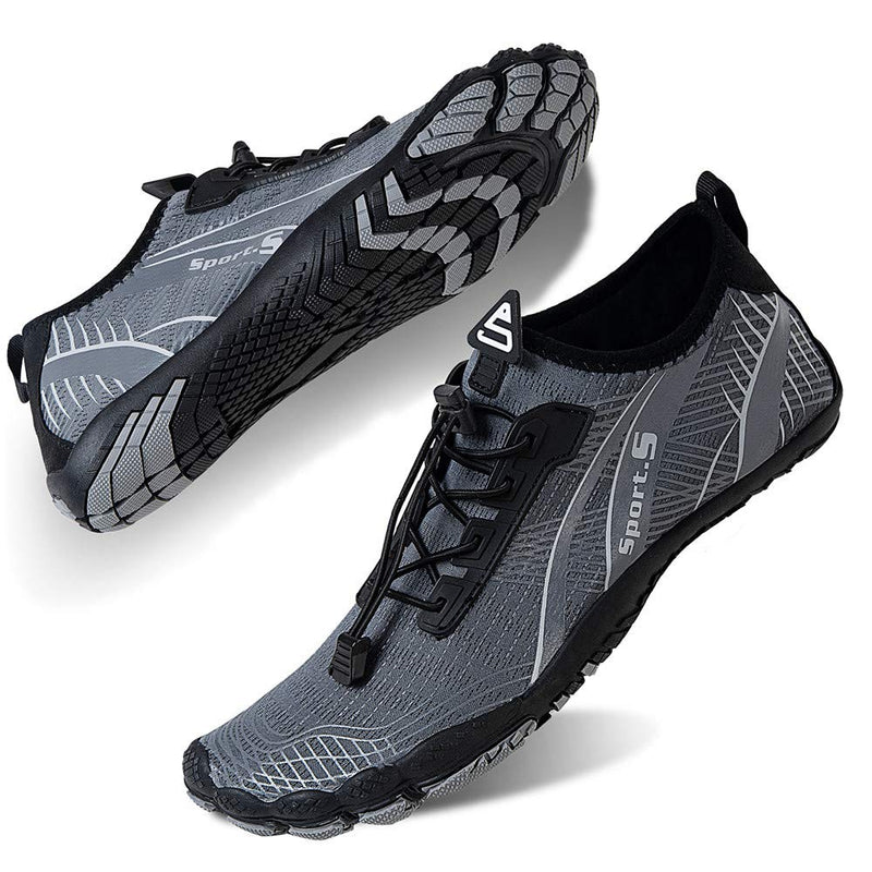 Water Shoes for Men and Women Barefoot Quick-Dry Aqua Sock Outdoor Athletic Sport Shoes for Kayaking, Boating, Hiking, Surfing, Walking 5.5 Women/3.5 Men M-gray - BeesActive Australia