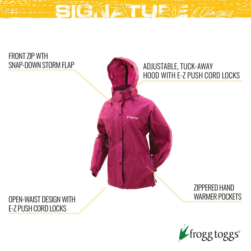 [AUSTRALIA] - FROGG TOGGS Women's Classic Pro Action Waterproof Breathable Rain Jacket Large Cherry 