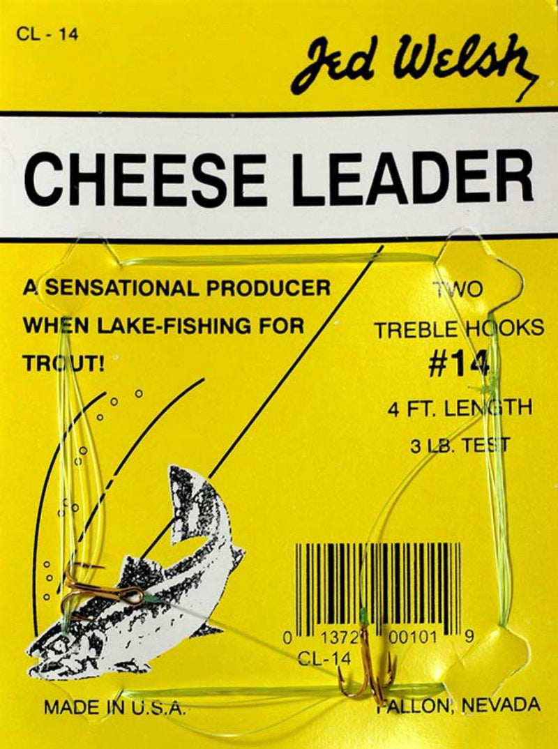 Jed Welsh Fishing 3 Pack Cheese Leader Size 14 Hook Rigs with #14 Hooks, Pre-Tied Ready to Fish-3 Pack, Clear - BeesActive Australia