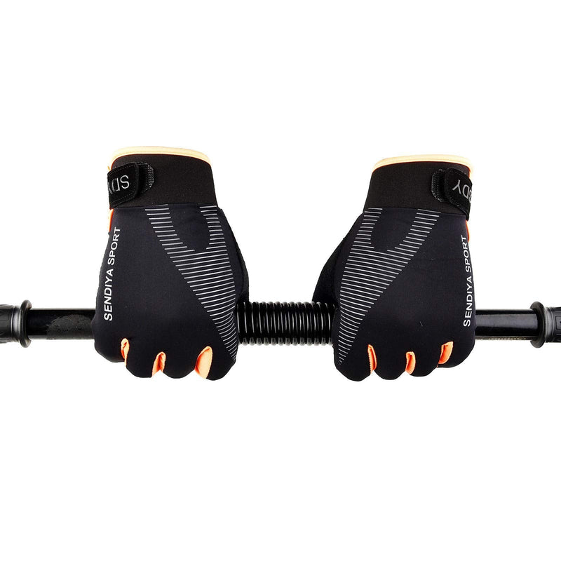 YHT Workout Gloves, Full Palm Protection & Extra Grip, Gym Fishing Fencing Gloves for Weight Lifting, Training, Fitness, Exercise (Men & Women) Orange Medium - BeesActive Australia
