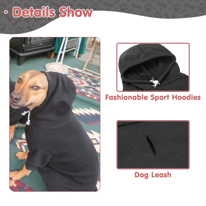 BINGPET Dog Hoodies-Fleece Lined-Hooded Pullover for Dog Cat in Cold Weather Large (Chest Girth 28") Black - BeesActive Australia