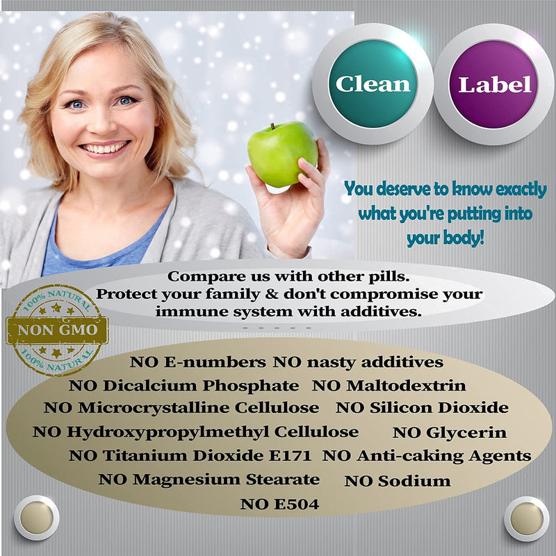 Raw, Unfiltered Apple Cider Vinegar with The Mother | Turmeric, Ginger, Black Pepper, Cayenne Pepper, Blueberries, Bilberries | High Strength Bio Cultures | Vegan, Vegetarian Potent Capsules. 1 Bottle - BeesActive Australia