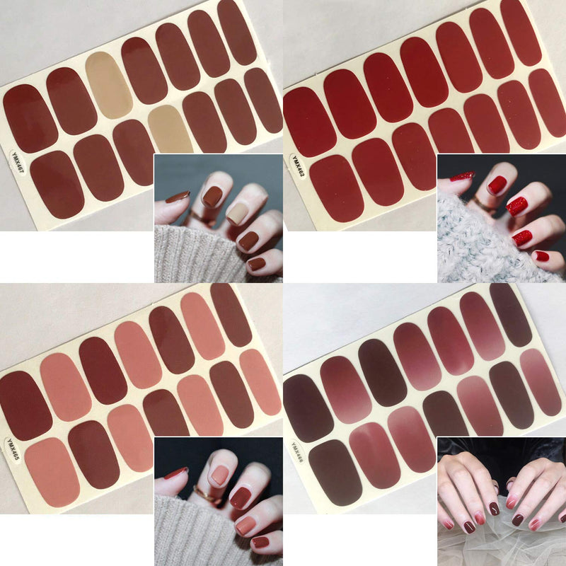 JERCLITY 24 Sheets Gradient Full Wraps Nail Polish Stickers Strips with 1pc Nail File Kit Self-Adhesive Stick On Nail Polish Strips Decals for Women Girls KIT3A - BeesActive Australia