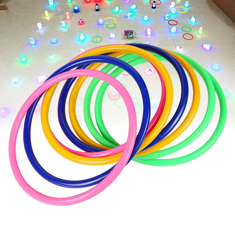 [AUSTRALIA] - OBTANIM 12 Pcs Plastic Ring Toss Game for Kids and Outdoor Toss Rings for Speed and Agility Practice Games, Random Colors (4.7 inch) 
