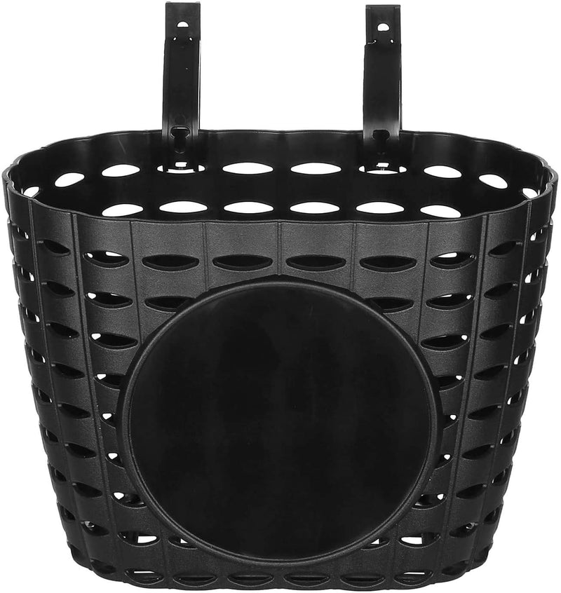 CHILDHOOD Kids Bike Basket with Cute Stickers and Adjustable Straps, Bicycle Handlebar Basket for Kid Boys and Girls black 2 - BeesActive Australia