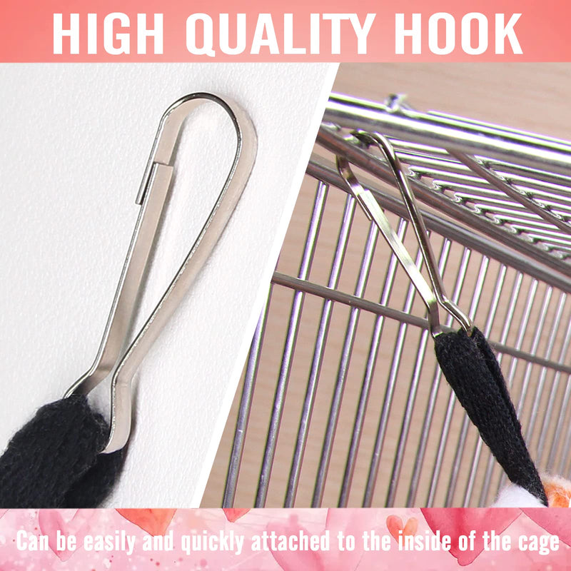 LROEZR 3 Pcs Pet Small Animal Hanging Hammock Guinea Pig Rat Hamster Squirrel Hanging Bunk Bed Hammock Cage Toy for Hamster Chinchilla Rat Sugar Glider Parrot Guinea Pig Hideout Sleep Play 11.8 inch * 11.8 inch Green，Gray，Rose Red - 3 Pcs - BeesActive Australia