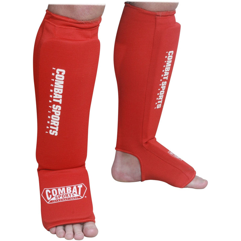 Combat Sports Washable MMA Elastic Cloth Shin & Instep Padded Guards Large Black - BeesActive Australia