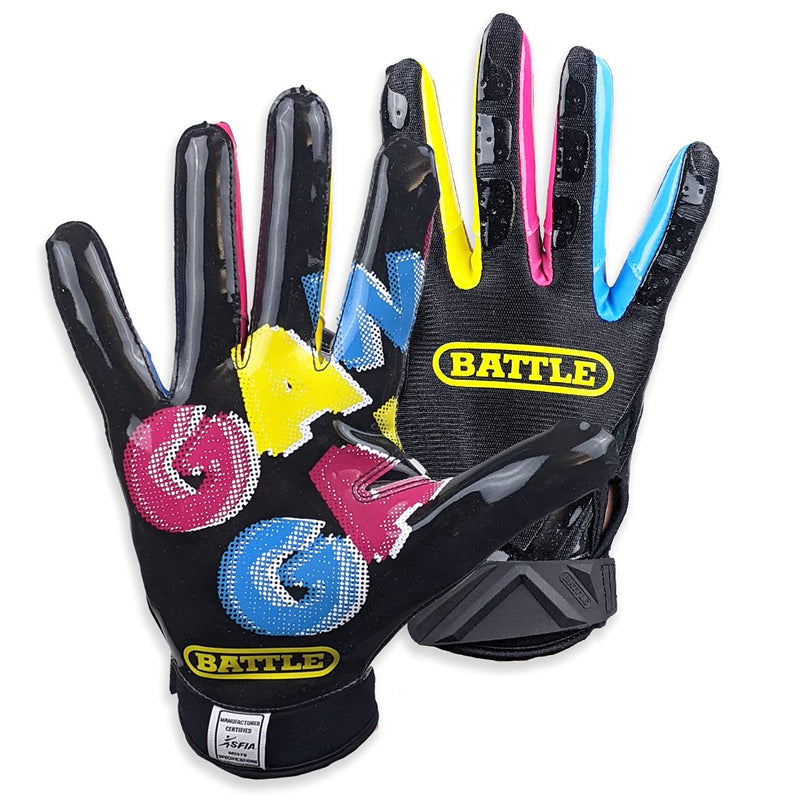 Battle Sports Gang Gang Football Receiver Gloves for Adults Adult L Black - BeesActive Australia