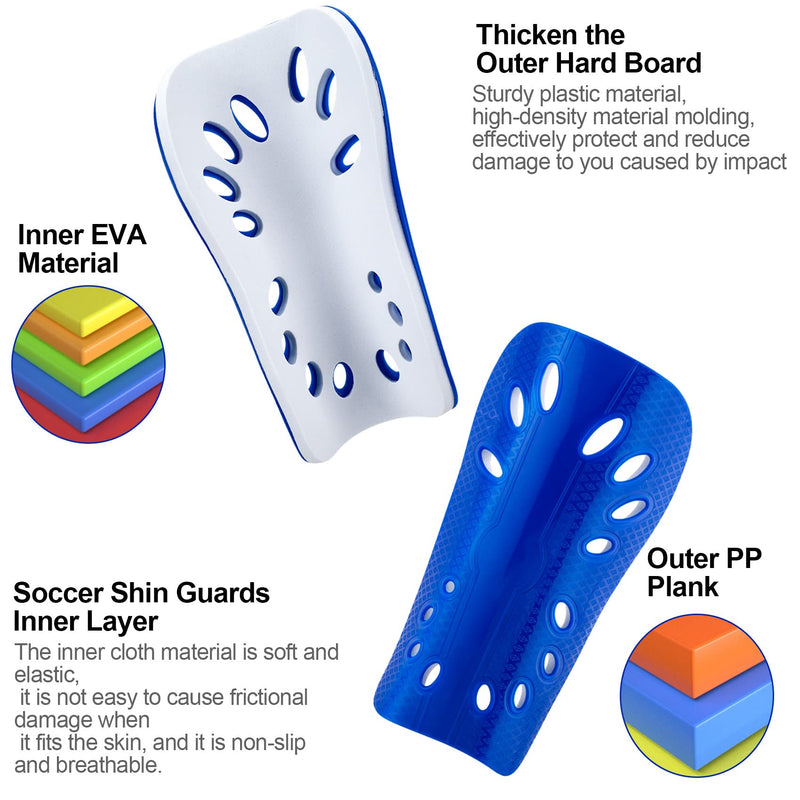 ANCIRS 2 Pairs Soccer Shin Guards for Young Kids Adults, Breathable Shin Guard Sleeves for Boy & Girl Football Games, Protective EVA Cushion for Youth Men & Women - BeesActive Australia