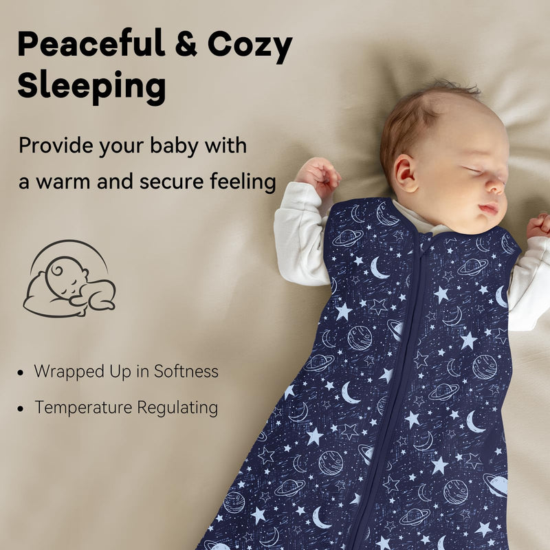 Unnivoll Baby Sleep Sack 6-12 Months 3 Pack 100% Cotton Lightweight 0.5 TOG Wearable Blanket Baby Sleep Bag with 2-Way Zipper for Newborn Infant Toddler Dark Blue Medium - BeesActive Australia