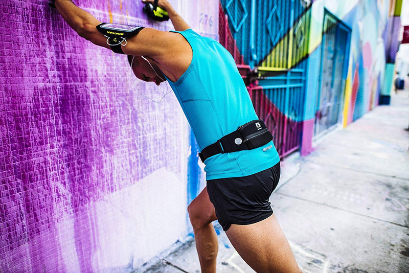 [AUSTRALIA] - NATHAN Running Belt Waist Pack 5K with Reflective Detail, Zippers and Adjustable Pouch Strap - Runners Fanny Pack - Bounce Free Pouch, Ultra-Lightweight Neoprene - Fits all Phones (iPhone, Android, Windows) - For Men and Women - Running, Biking, Hiking... 