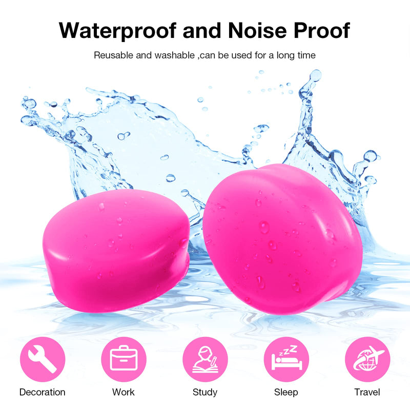 21 Pairs Ear Plugs for Sleeping Soft Reusable Moldable Silicone Earplugs Noise Cancelling Earplugs Sound Blocking Ear Plugs with Case for Swimming, Concert Airplane 32dB NRR (Blue, Orange, Rose Red) Blue, Orange, Rose Red - BeesActive Australia