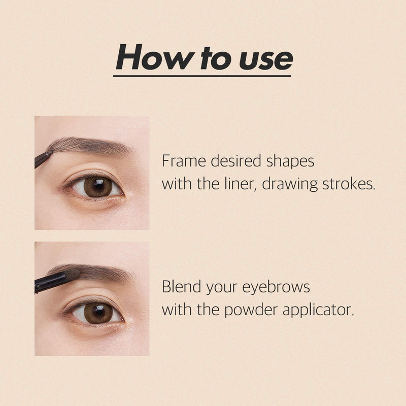 AEKYUNG LUNA Slim Brow Maker Defining Longlasting Eyebrow Pencil and Powder, Light Brown - 01 Camel Brown Eye Brow - BeesActive Australia