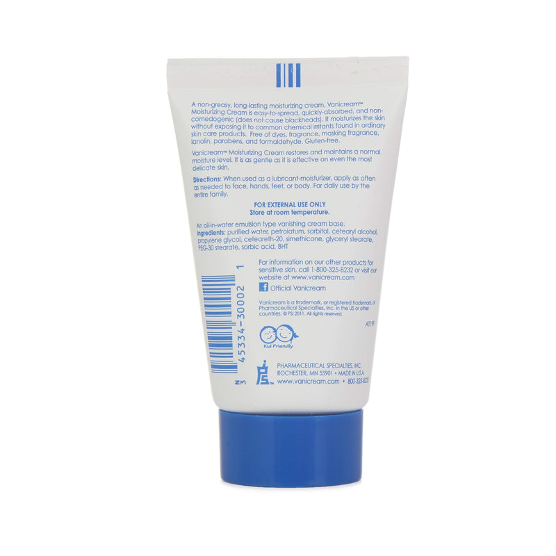 Vanicream Moisturizing Skin Cream Tube for Sensitive Skin, Soothes Red, Irritated, Cracked or Itchy Skin, Dye Free, Fragrance Free, Preservative Free, Dermatologist Tested, 2 Ounce (Pack of 1) - BeesActive Australia