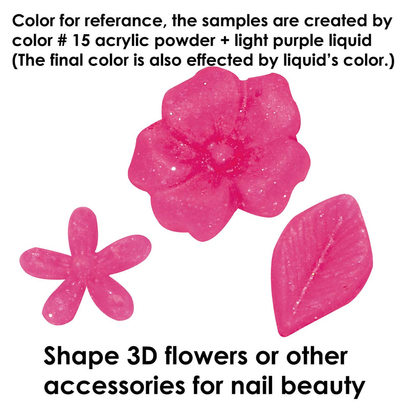 C&I Acrylic Powder, 15 Deep Rose, 3 D Nail Flower, Sculpting Nail Powder, 1.4 oz, 40 g - BeesActive Australia